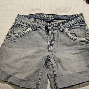 Express Women's Blue Denim Shorts